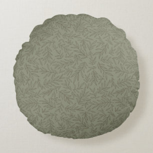 Serene Sage Green   Deep Forest Calm Tone-on-Tone Rond Kussen