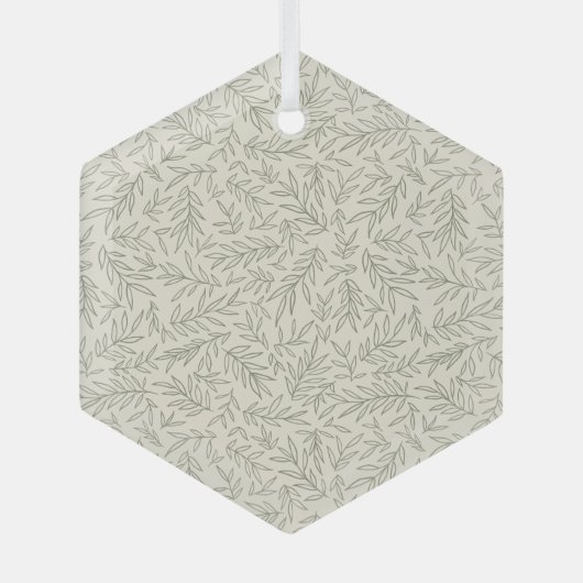 Serene Sage Green | Gentle Leaf Whisper Minimalist Glas Ornament (Voorkant)