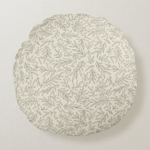 Serene Sage Green Gentle Leaf Whisper Minimalist Rond Kussen