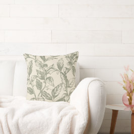 Serene Sage Green | Rustic Vine Charm Cottagecore Kussen