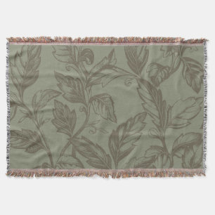 Serene Sage Green Vetgedrukte botanische verklar Deken
