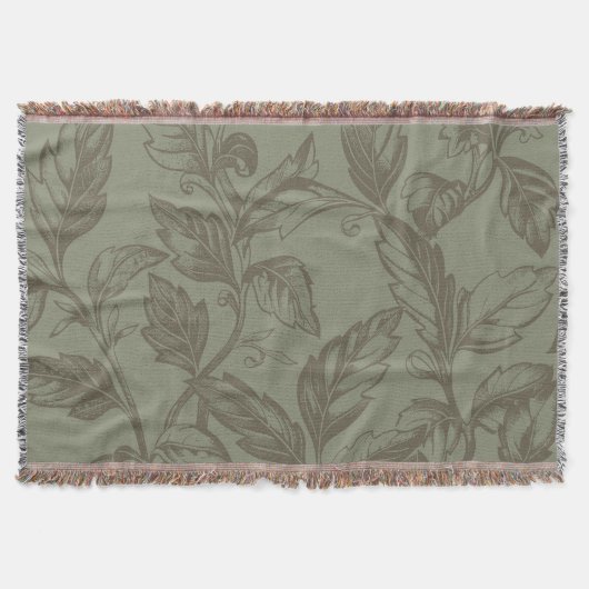 Serene Sage Green | Vetgedrukte botanische verklar Deken (Voorkant)