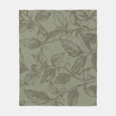 Serene Sage Green | Vetgedrukte botanische verklar Fleece Deken (Voorkant)
