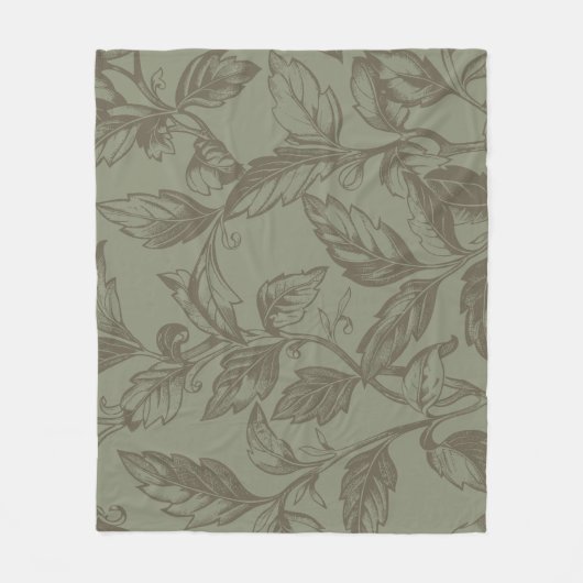 Serene Sage Green | Vetgedrukte botanische verklar Fleece Deken (Voorkant)