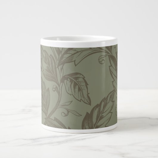 Serene Sage Green | Vetgedrukte botanische verklar Grote Koffiekop (Voorkant)