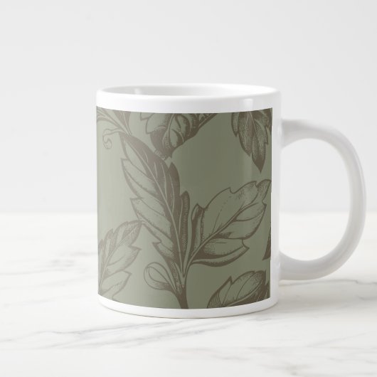 Serene Sage Green | Vetgedrukte botanische verklar Grote Koffiekop (Rechts)