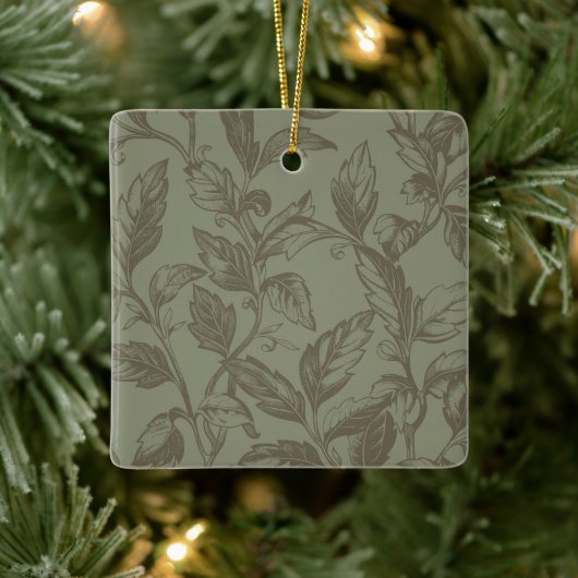Serene Sage Green | Vetgedrukte botanische verklar Keramisch Ornament (Boom)