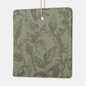 Serene Sage Green | Vetgedrukte botanische verklar Keramisch Ornament (Links)