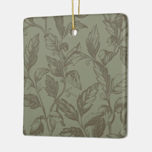 Serene Sage Green | Vetgedrukte botanische verklar Keramisch Ornament (Links)