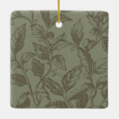 Serene Sage Green | Vetgedrukte botanische verklar Keramisch Ornament (Achterkant)
