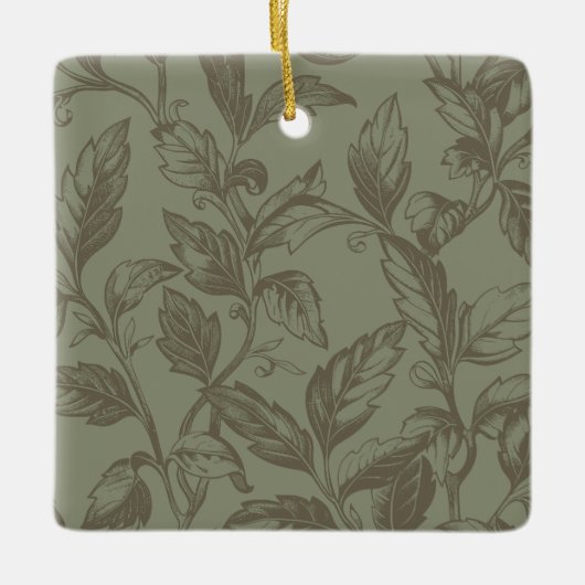 Serene Sage Green | Vetgedrukte botanische verklar Keramisch Ornament (Voorkant)