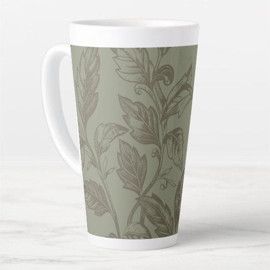 Serene Sage Green | Vetgedrukte botanische verklar Latte Mok (Linkerhoek)