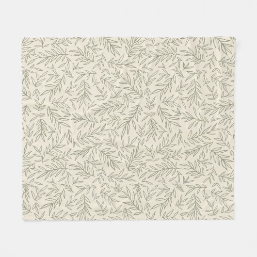 Serene Sage Green | zachte bladschelp Fleece Deken (Voorkant (Horizontaal))