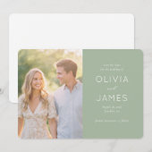 Serene Sage Minimalist Photo Save The Date (Voorkant / Achterkant)