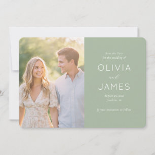 Serene Sage Minimalistische Foto Save The Date