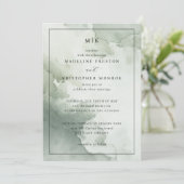 Serene Sage Watercolor Elegantie Kaart (Staand voorkant)