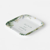 Serene Sage Waterverf Florals Papieren Bordje (Gebogen)