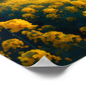 Serene Sakura en Bloesems met Majestic Berg Poster (Hoek)