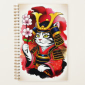 Serene Samurai Cat Cherry For Organization & Goal  Planner (Voorkant)