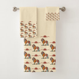 Serene Savannah Vriendelijke Leeuw Abstract Patroo Bad Handdoek