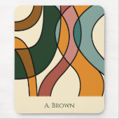Serene Savannah Zachte Abstract Aardse Monogram Muismat (Voorkant)