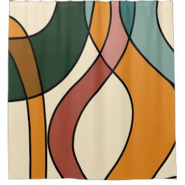 Serene Savannah Zachte Abstract Moderne Aardse Douchegordijn