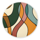 Serene Savannah Zachte Abstract Moderne Aardse Keramische Knop (Voorkant)