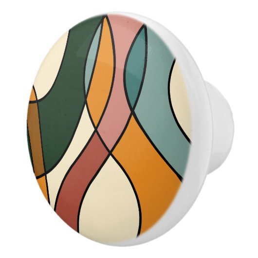 Serene Savannah Zachte Abstract Moderne Aardse Keramische Knop (Rechts)