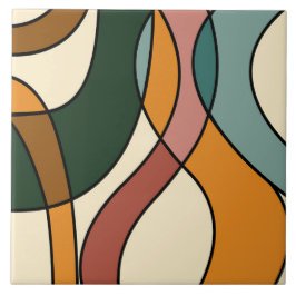 Serene Savannah Zachte Abstract Moderne Aardse Tegeltje