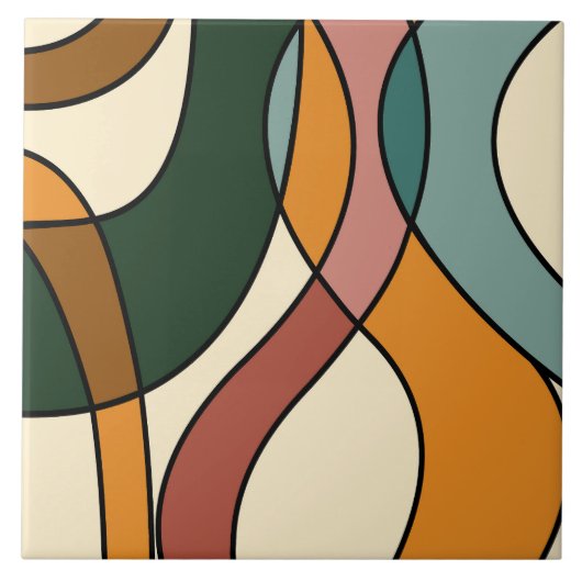 Serene Savannah Zachte Abstract Moderne Aardse Tegeltje (Voorkant)