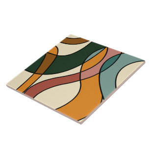 Serene Savannah Zachte Abstract Moderne Aardse Tegeltje