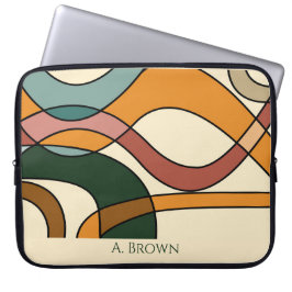 Serene Savannah Zachte Abstracte Aardetonen Monogr Laptop Sleeve