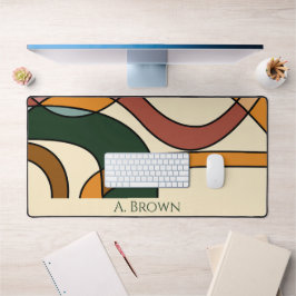 Serene Savannah Zachte Abstracte Aardse Monogram Bureaumat