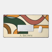 Serene Savannah Zachte Abstracte Aardse Monogram Bureaumat (Keyboard & Muis)