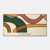 Serene Savannah Zachte Abstracte Aardse Monogram Bureaumat (Voorkant)