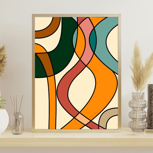 Serene Savannah Zachte Abstracte Moderne Aardse Poster