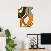 Serene Savannah Zachte Abstracte Moderne Aardse Poster (Thuiskantoor)
