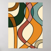 Serene Savannah Zachte Abstracte Moderne Aardse Poster (Voorkant)
