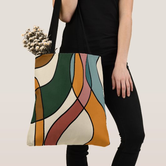Serene Savannah Zachte Abstracte Moderne Aardse Tote Bag (Dichtbij)