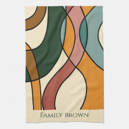 Serene Savanne Zachte Abstract Aardse Familienaam Theedoek