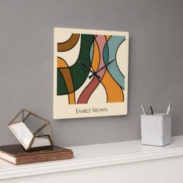 Serene Savanne Zachte Abstract Aardse Familienaam Vierkante Klok