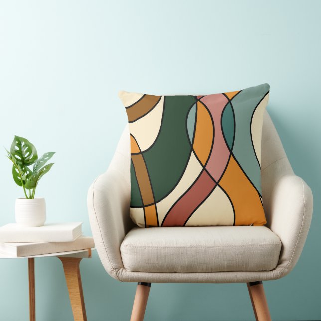 Serene Savanne Zachte Abstracte Midden-Jaren-Stijl Kussen (Stoel)