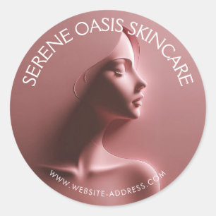 Serene Schoonheid Huidverzorging, Massage, Spa Roz Ronde Sticker