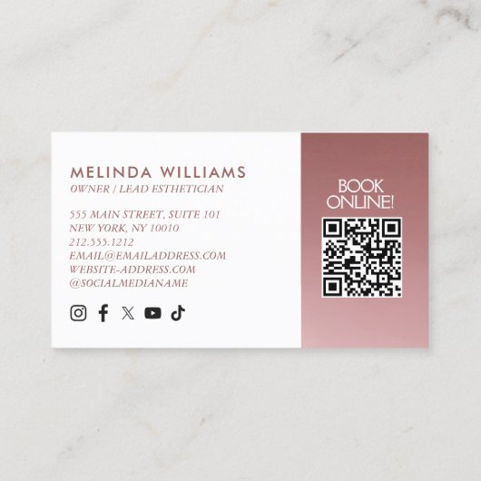 Serene Schoonheid Huidverzorging, Massage, Spa Roz Visitekaartje (Achterkant)