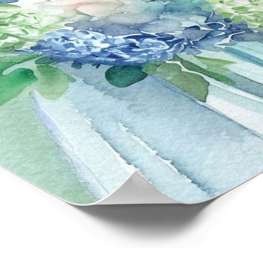 Serene Seafoam, Bruids Cascading Bouquet 1, Poster (Hoek)