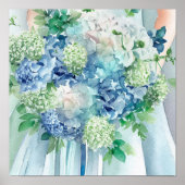 Serene Seafoam, Bruids Cascading Bouquet 1, Poster (Voorkant)