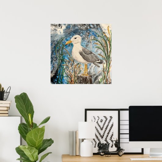 Serene Seagull Print (Thuiskantoor)