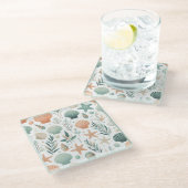 Serene Sealife Glazen Onderzetter (Schuin)