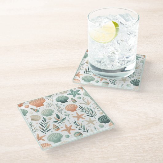 Serene Sealife Glazen Onderzetter (Schuin)