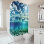 Serene Seascape met Sandy Bottom Douchegordijn (In situ)